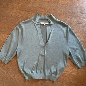 Tibi Crispy Viscose Polo Shirt - Small